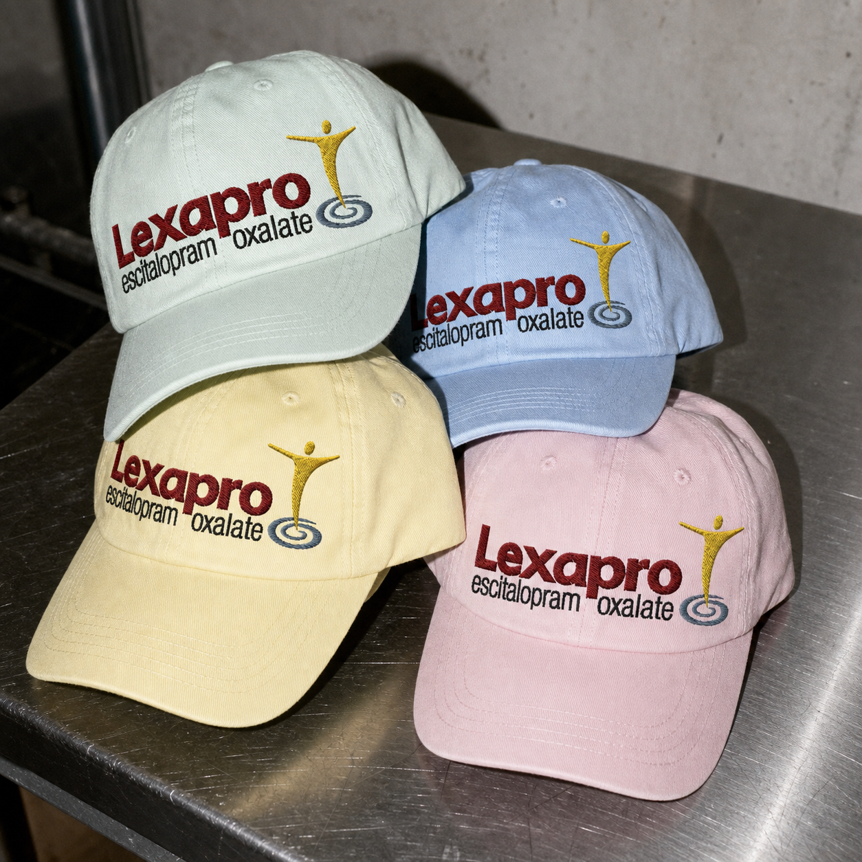 Lexapro Embroidered Pastel Dad Cap